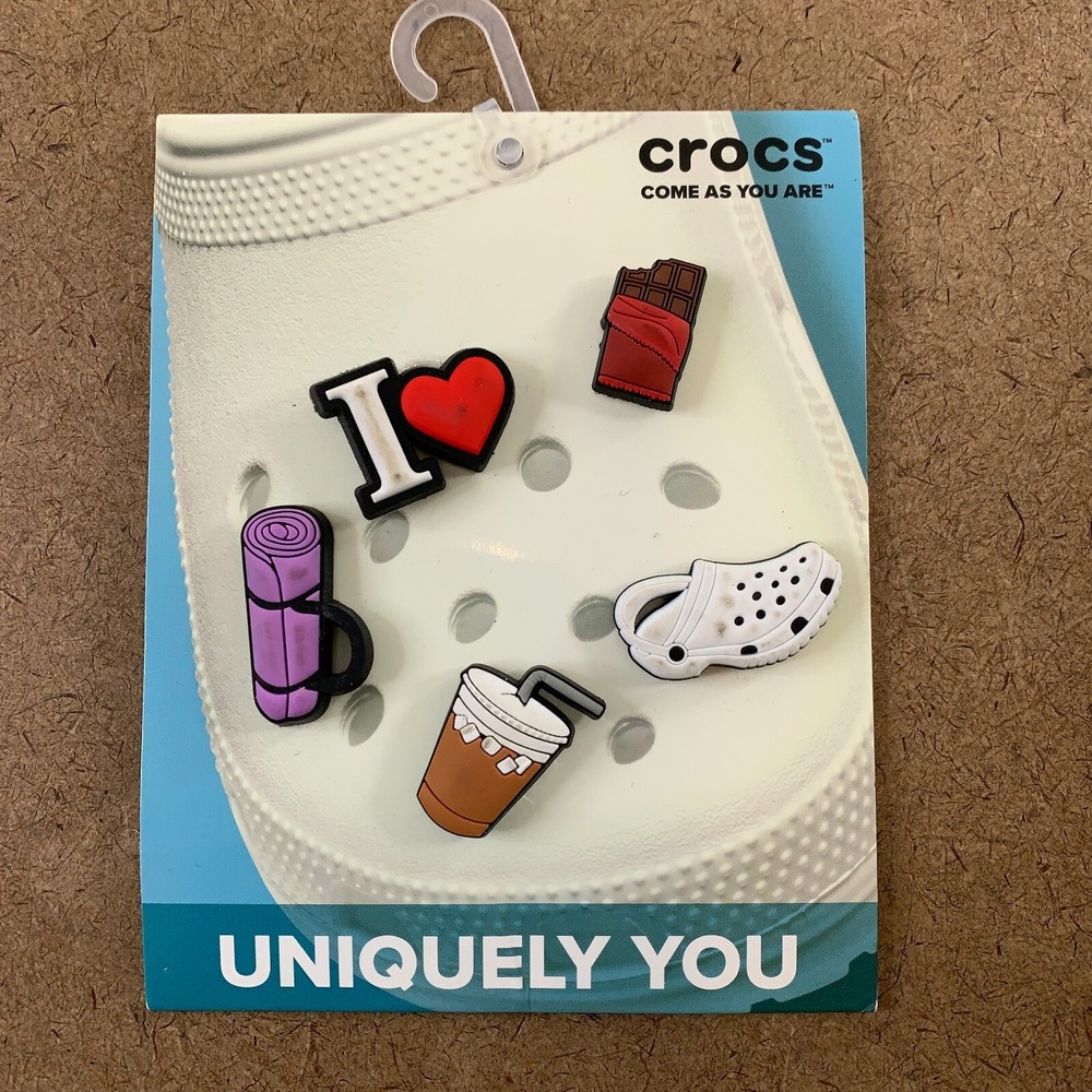 Crocs Jibbitz Colorful Heart 5 Pieces Shoe Charms NWT